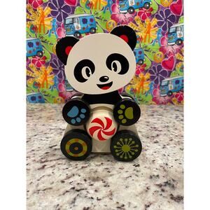 Toys R Us Imaginarium Push and Go Wooden Painted Panda Bear